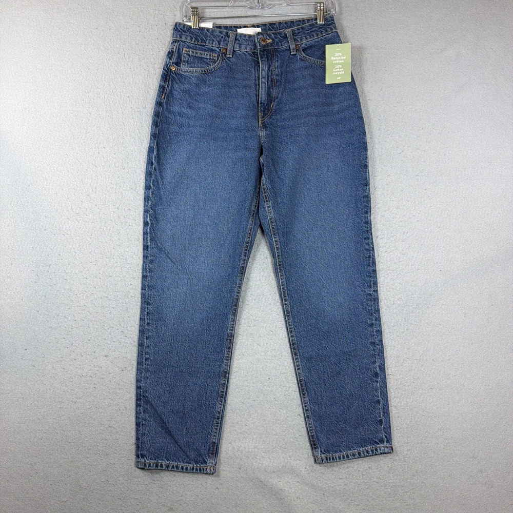 H&M Mom Jeans High Waist Comfort Stretch Ankle Length Denim Jeans Size 6 NWT